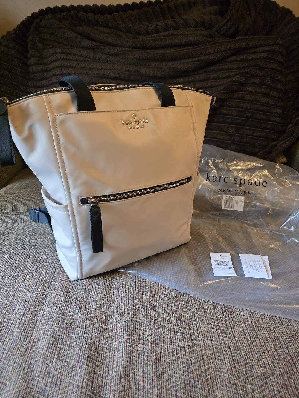 Kate Spade Chelsea Large Convertible Backpack Warm Beige Colorblock. MSRP. $449